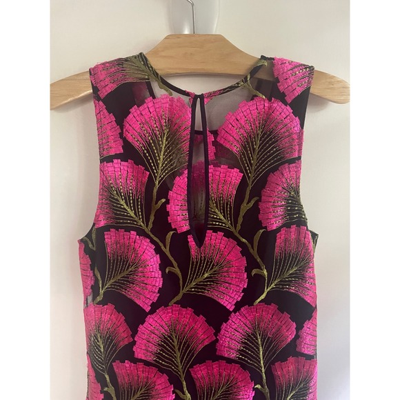 Trina Turk Sleeveless‎ Party Dress Ruffle Hem Floral Print Mini Dress SZ 6 - Picture 5 of 8